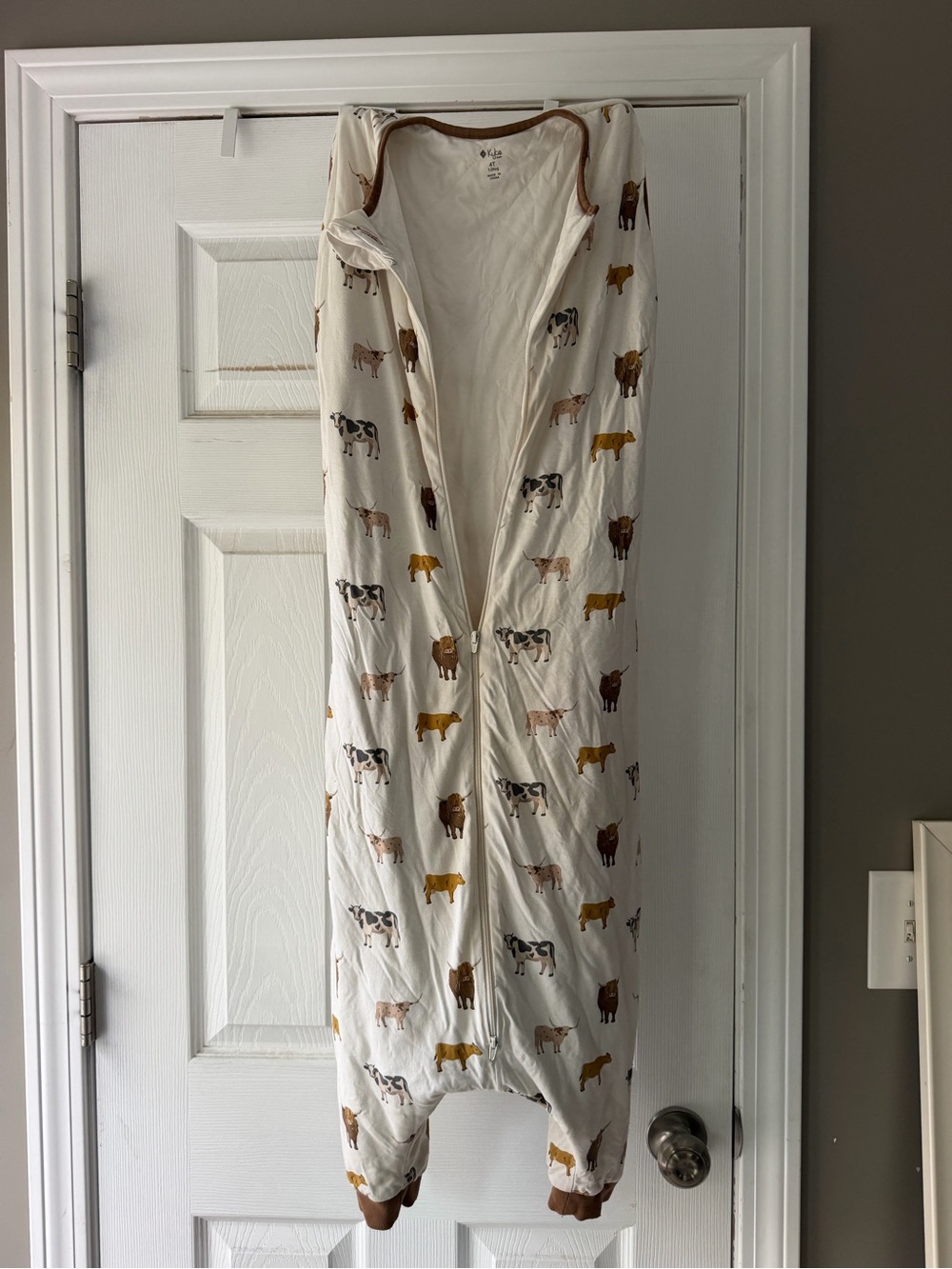 Kyte BABY Cream Sleep Sack with Brown & Yellow Animal Print